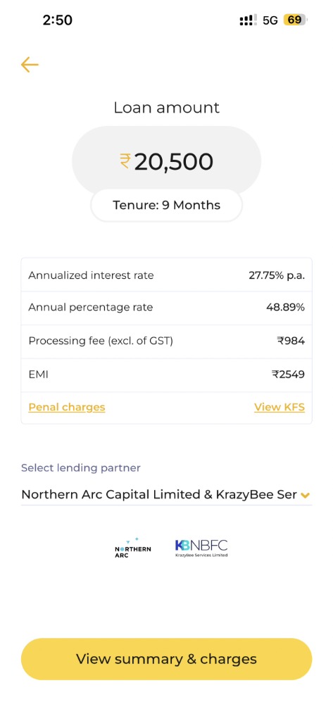 Kreditbee 9 Month Loan Offer