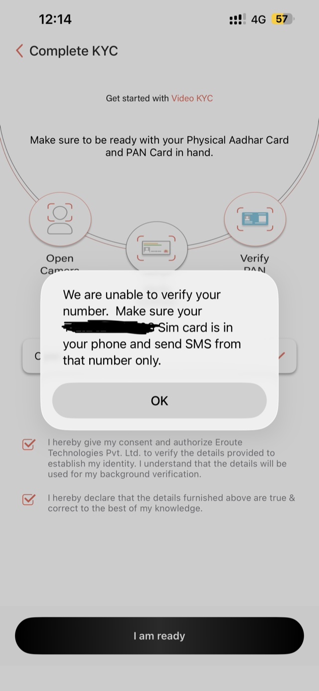 OmniCard KYC not working — how to complete KYC in OmniCard fails with SIM verification error